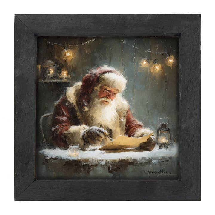ginger blue - Wholesale Christmas Wall Art - Santa Making his List
