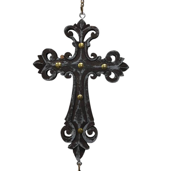 Wilco Home - Wholesale Wind Chime - Graceland Wood Cross Hanging Chapel Bells Wind Chime