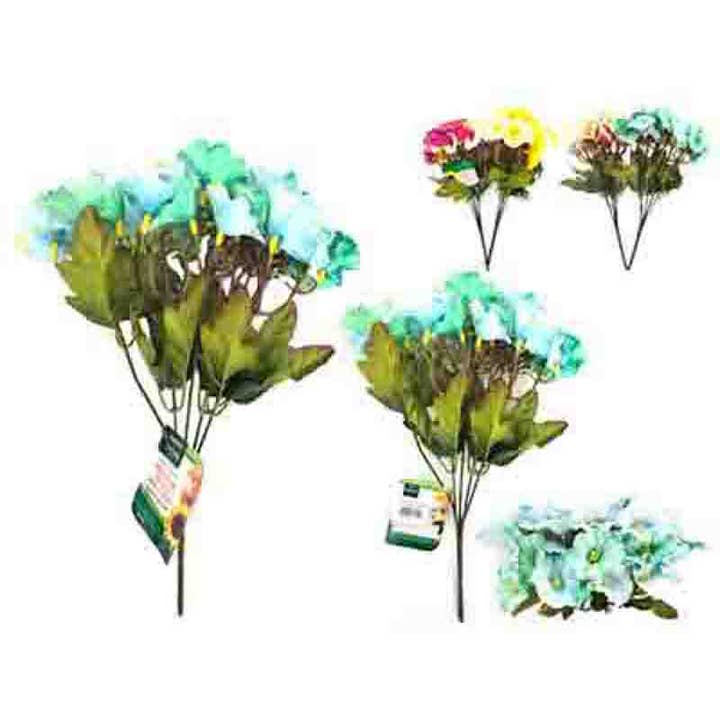 Morning Glory 25 Flower Bouquet 12"Long 4Asst Clr for wholesale by Deluxe Import Trading