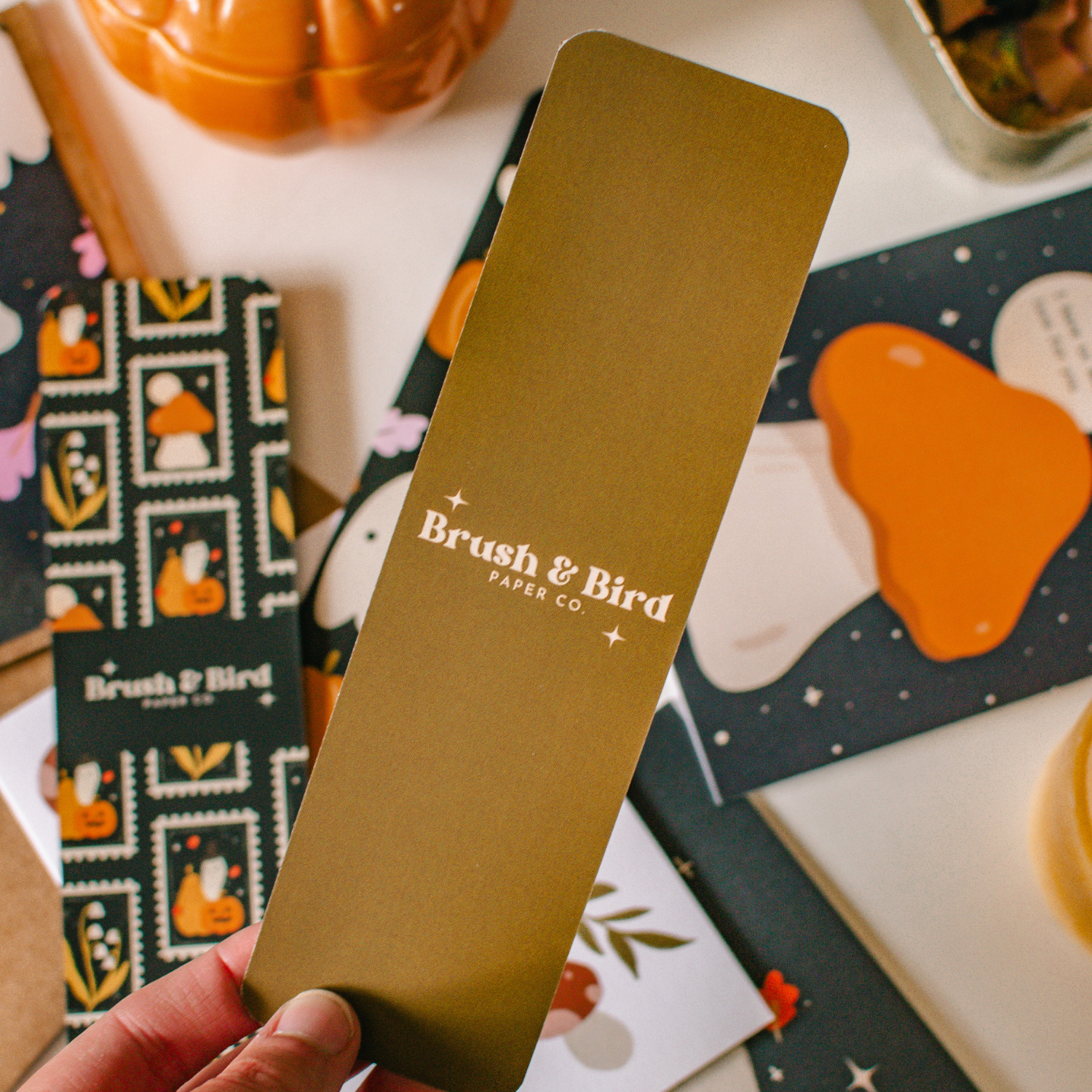 Brush & Bird Paper Co. - Vendita all'ingrosso Segnalibro - Segnalibro a forma di fungo carino autunnale | Regalo per la lettura autunnale3