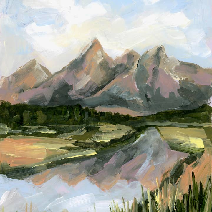 Impresión sobre lienzo Grand Tetons - Paisaje montañoso de Wyoming para venta al por mayor de Meredith Oneal Art
