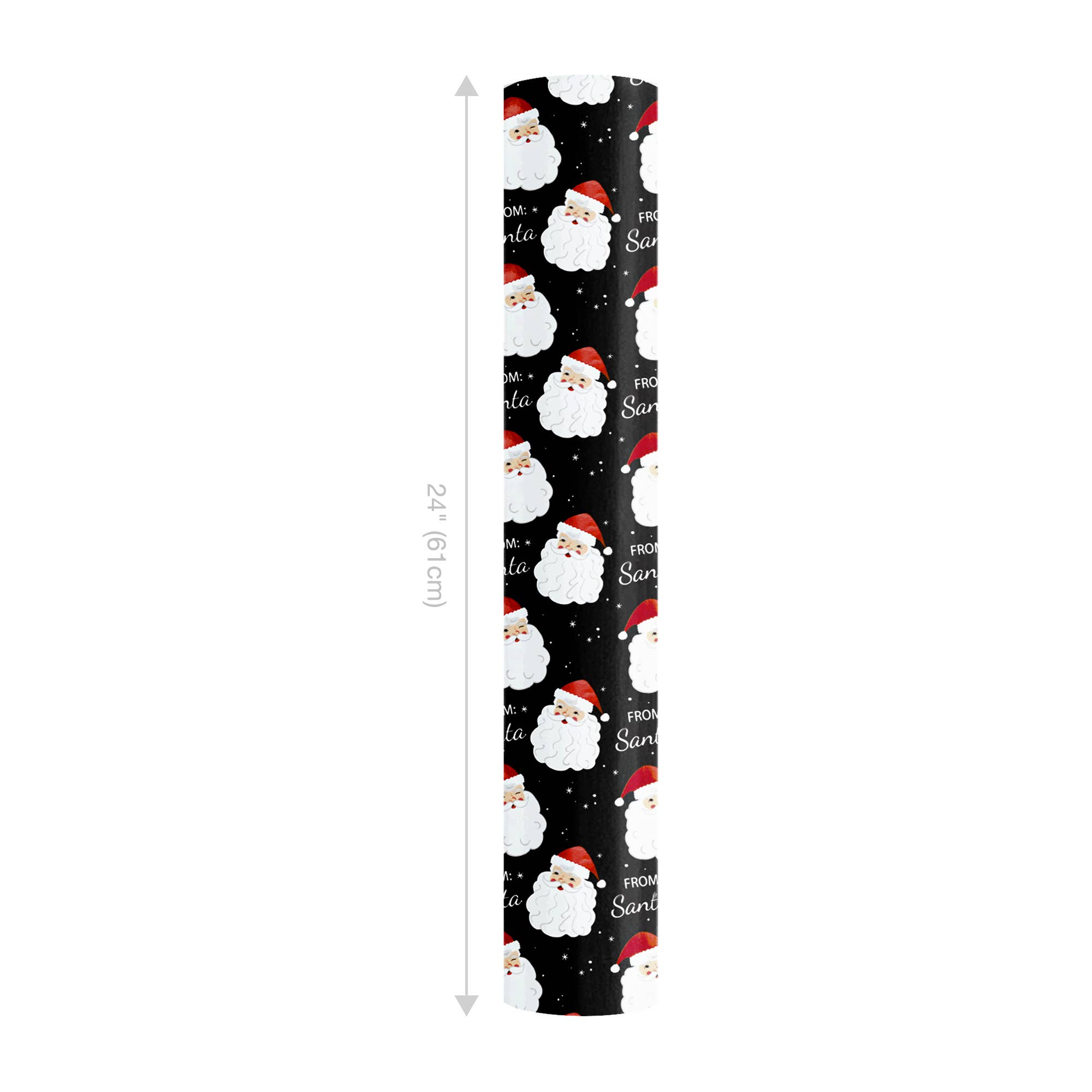 LA Ribbons Wholesale - Wholesale Wrapping Paper Roll - 24" x 417' Reversible Holiday Wrapping Paper Half Ream | "From Santa/Merry Christmas"1