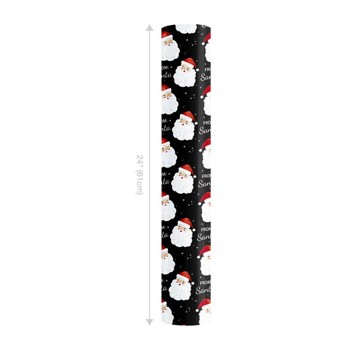 LA Ribbons Wholesale - Wholesale Wrapping Paper Roll - 24" x 417' Reversible Holiday Wrapping Paper Half Ream | "From Santa/Merry Christmas"
1