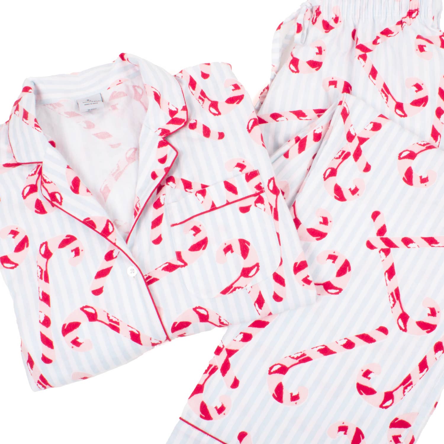 8 Oak Lane – wholesale Pyjamasset - Dam – Candy Cane randig flanellpyjamas i set5