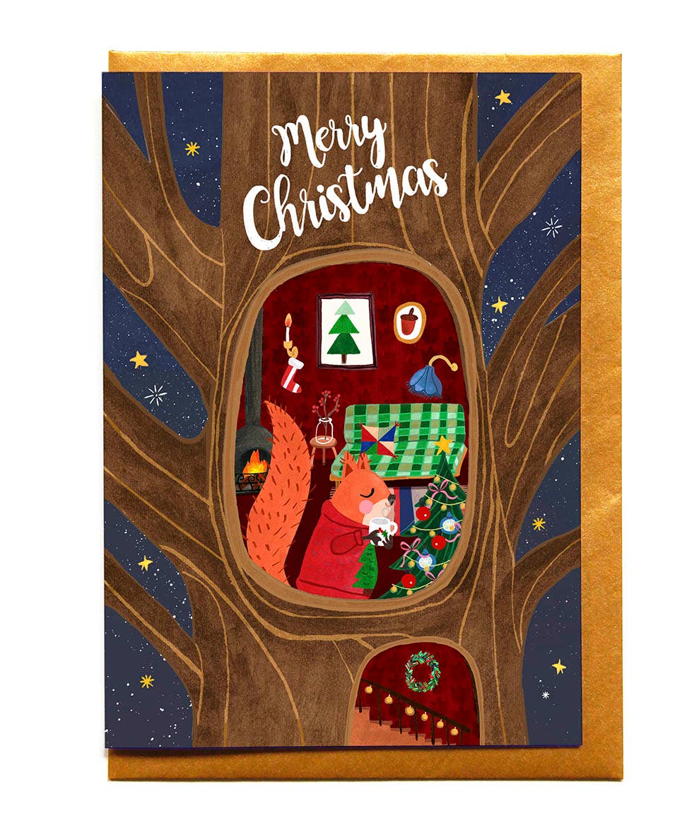Reddish Design - Vente Cartes de Noël - Maison de l'écureuil de Noël0