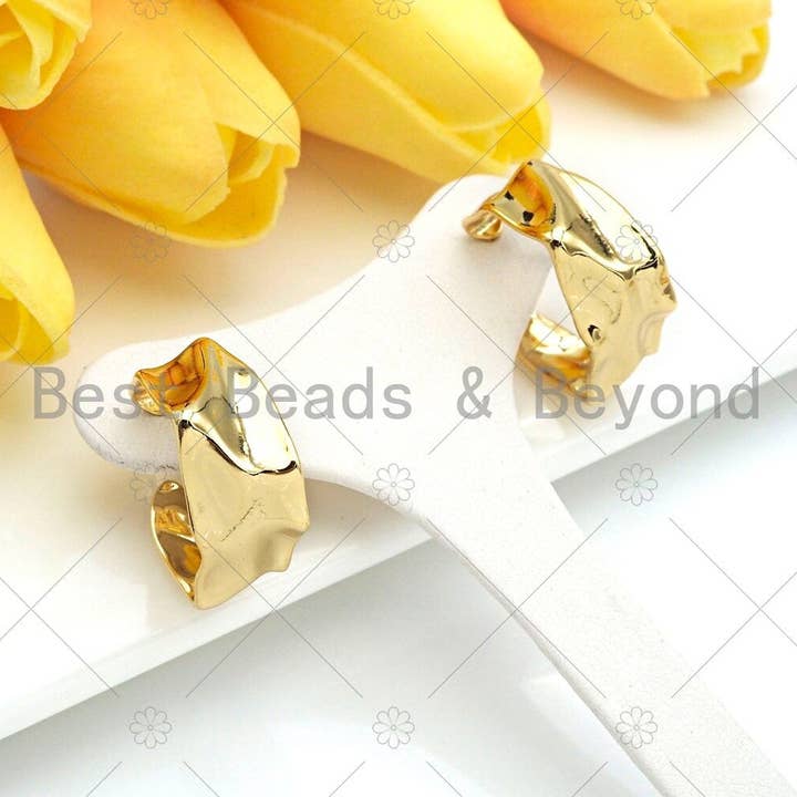 BestBeads&Beyond - Wholesale Hoop Earrings - Textured Twisted Hoop Earrings, Bold Gold Hoop Earrings, Chunky Earrings, Statement Hoops, Gold Hoops Earring, Minimal earrings,sku#EF06