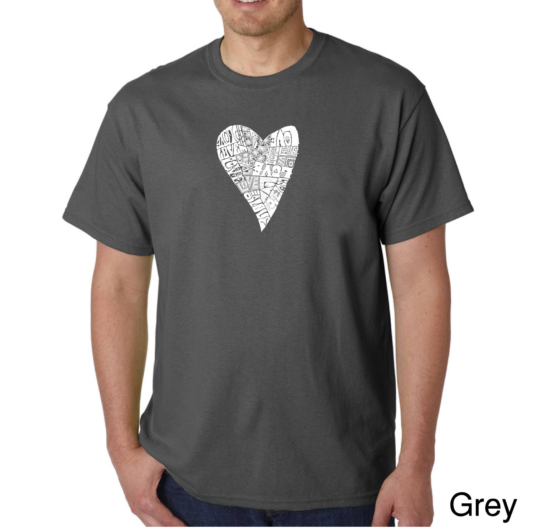 LA Pop Art - Vendita all'ingrosso Maglietta serigrafata - Uomo - La Pop Art - Maglietta da uomo con scritta in inglese «Lots of Love»5