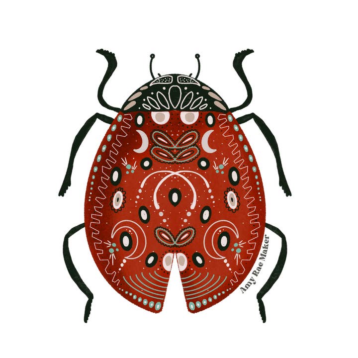 Amy Rae Maker – wholesale Sticker – Folk Ladybug Sticker1