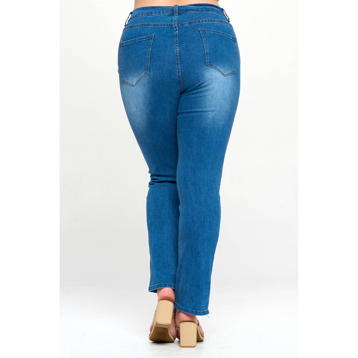 Blue Turtle - Vendita all'ingrosso Jeans - Donna - Jeans Plus Size Kimberly a Vita Alta Blu Medio4