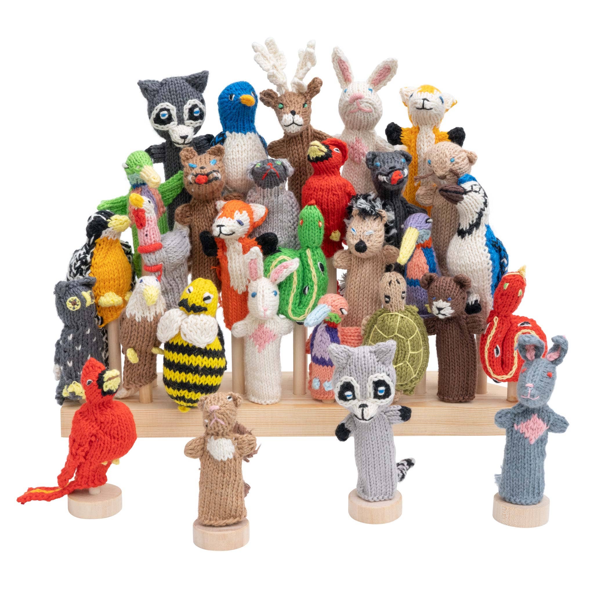 Lucuma Designs - Vente Marionnette à doigt – enfant et bébé - Marionnettes à doigts en coton bio animaux de la forêt - jouet fait main3