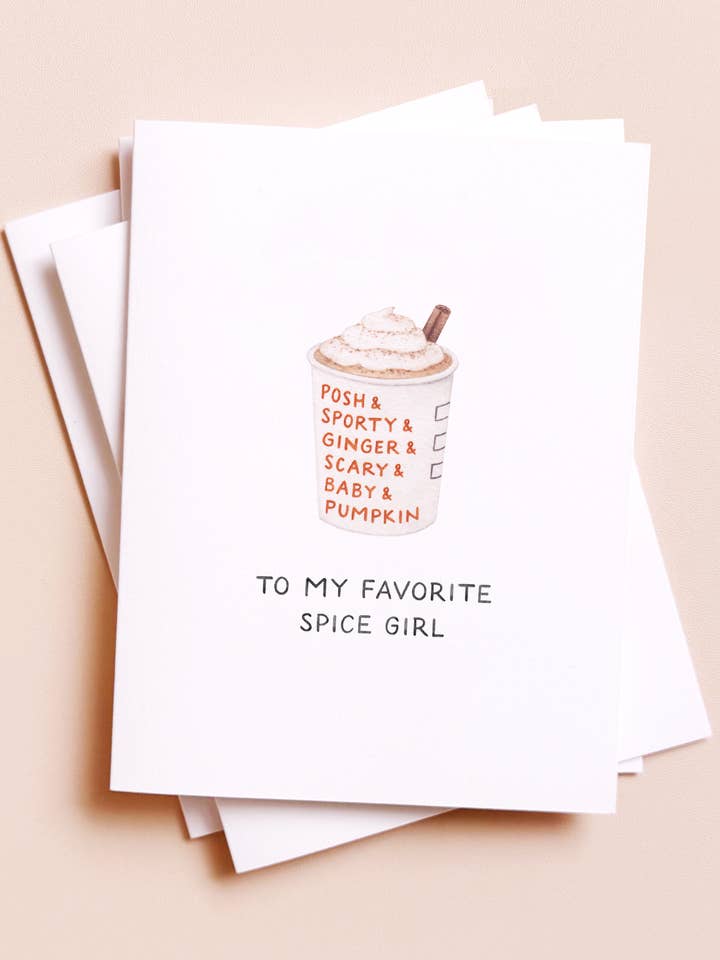 Pumpkin Spice Girls — Coffee Lovers Fall / Thanksgiving Card for wholesale by Amy Zhang