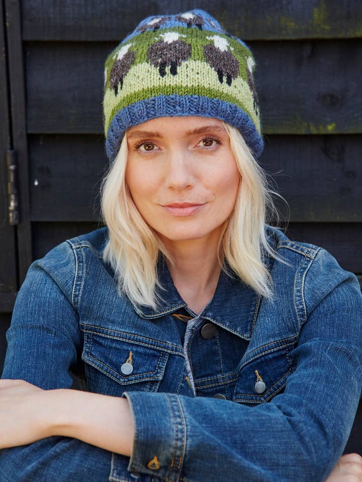 Herdwick Sheep - Knitted Wool Fleece Lined Winter Beanie Hat for wholesale by Pachamama Ltd