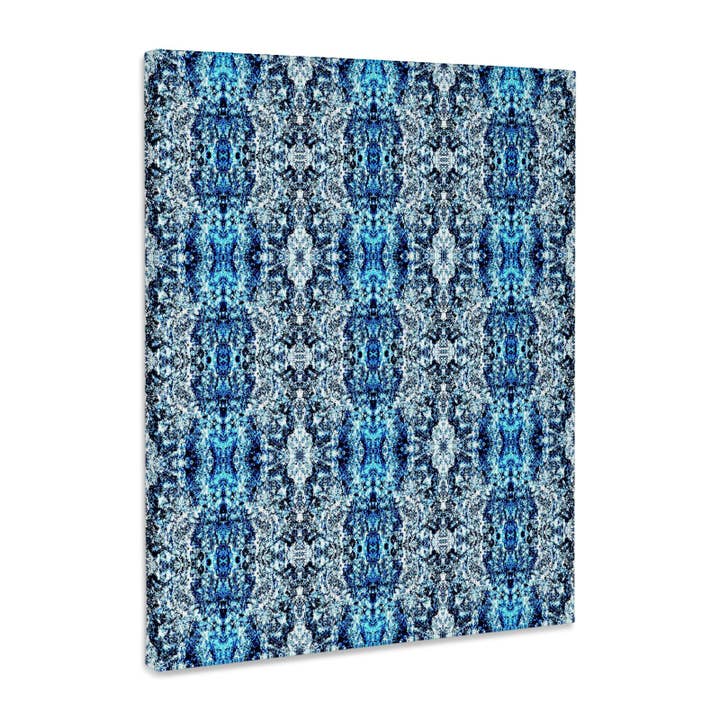 3dRose, Blå Damask Sømløst Folkloremønster, Museumskvalitet Lærredstræk for engroshandel hos 3dRose