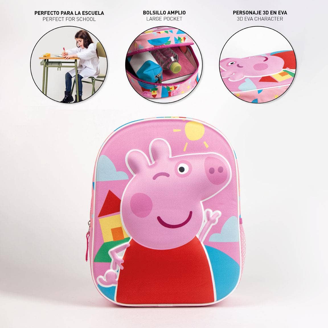 Mastoys, S.L. - Wholesale Backpack - Kids - PEPPA PIG 3D CHILDREN'S BACKPACK - 21000058693