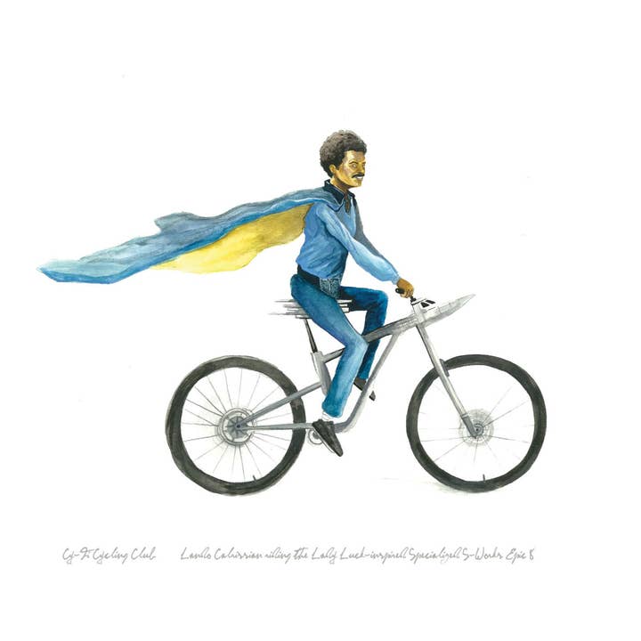 Club de vélo Lando Calrissian - Impression artistique 11x14 pour la vente par Bike Club