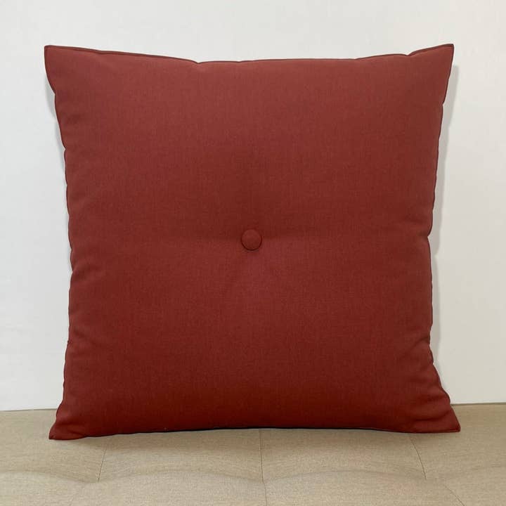 Sunbrella Hero Solid Square Pillow with or without Buttons in Henna for wholesale by Oblique Studio