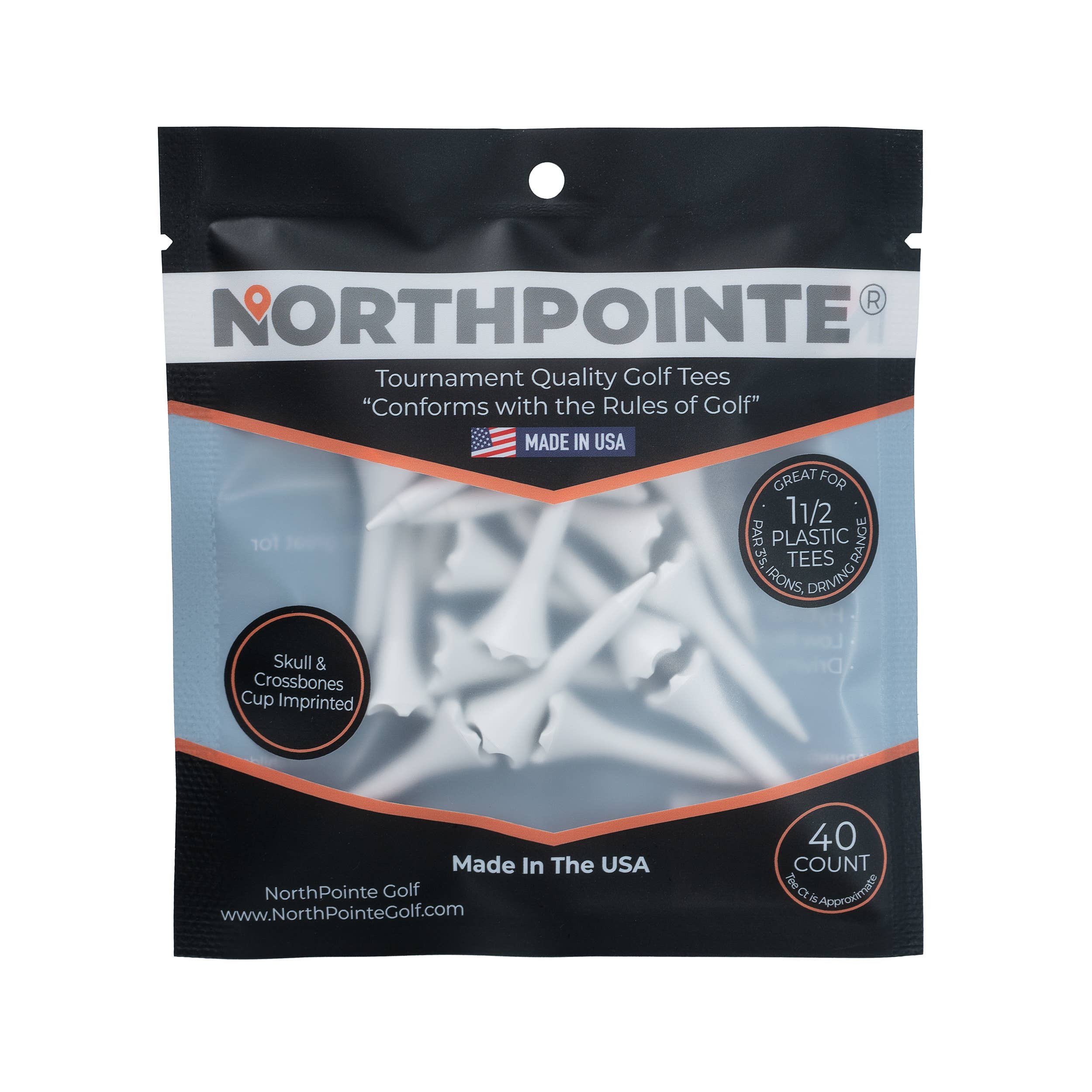 NorthPointe Golf - Wholesale Sports & Outdoor - Skull & Crossbones Cup Imprinted Golf Tees3