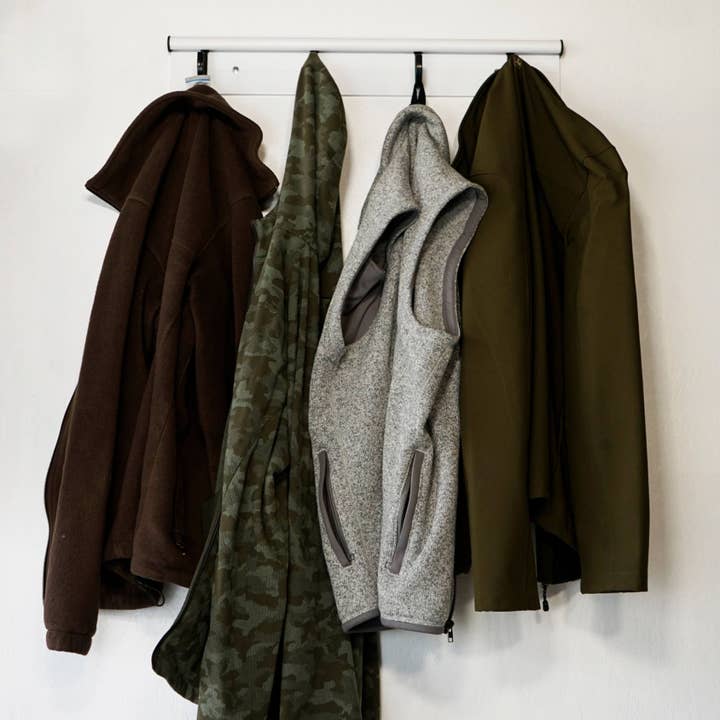 FLI Products – Engroshandel Vægkrog – Hang It Simple vægmonteret multifunktionsholder, bøjle, værktøjsarrangør - Mop Broom Coats Garage Closet Vaskeri RV Haveopbevaringskroge 18“6