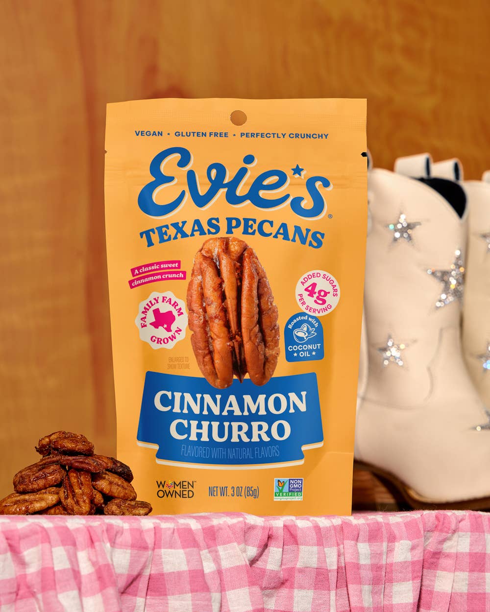 Evie's Snacks - Wholesale Nuts - Cinnamon Churro Candied Pecans – Gourmet Holiday Snack