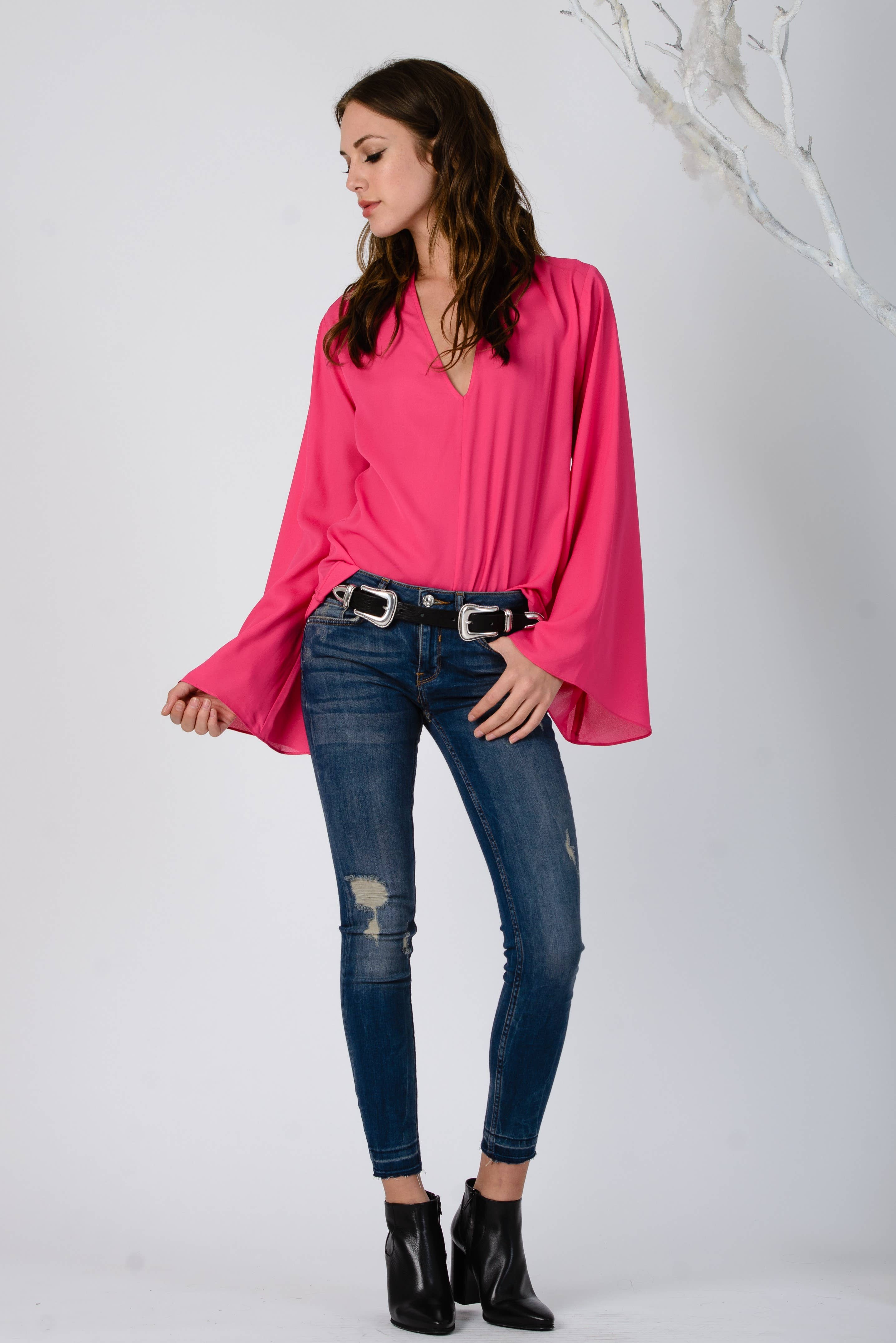 Lucca Couture - Wholesale Blouse - Women's - Fall Blouse NIKKI BOHO BELL SLEEVE TOP2