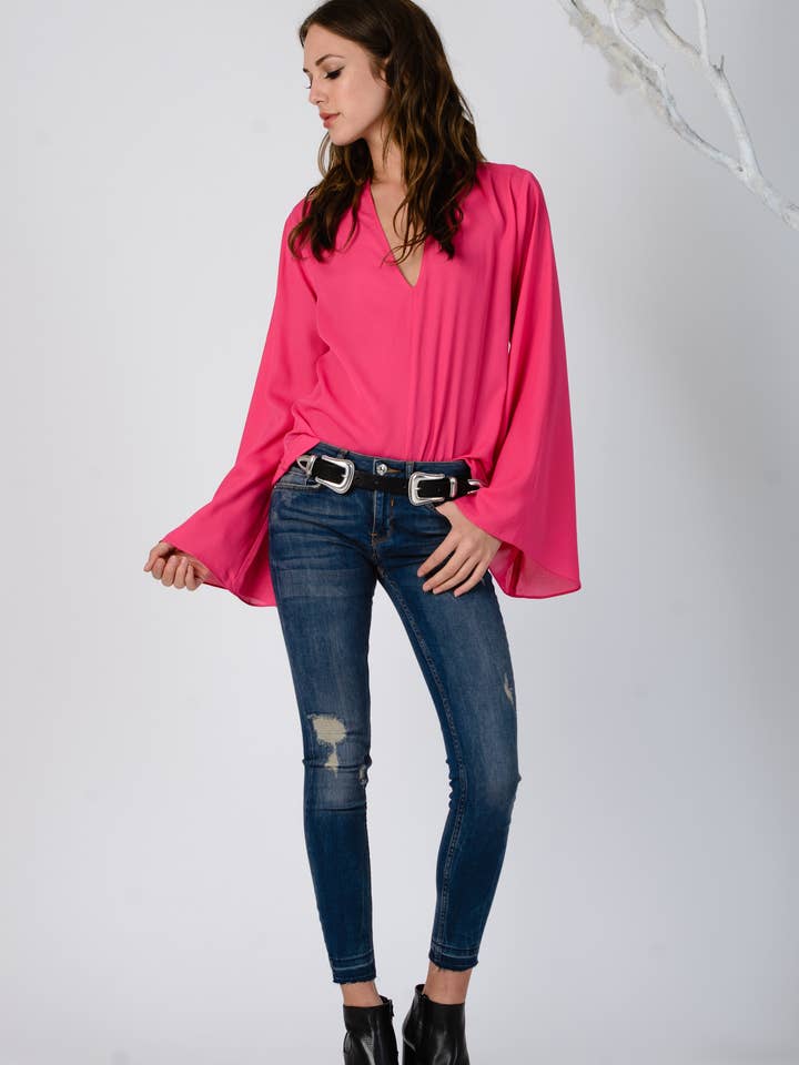 Lucca Couture - Wholesale Blouse - Women's - Fall Blouse NIKKI BOHO BELL SLEEVE TOP2