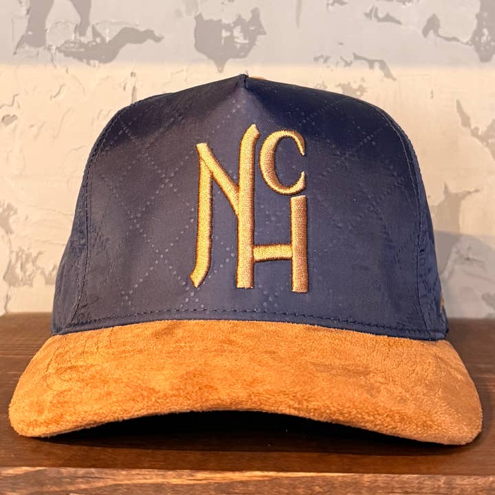 NCH Navy Quilted Nylon 5 Panel for wholesale by The Stalking Cap Co.