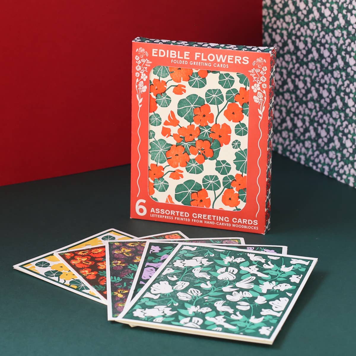 Heartell Press - Wholesale Stationery/Notecard Set - Edible Flowers Assorted Letterpress Cards Set1