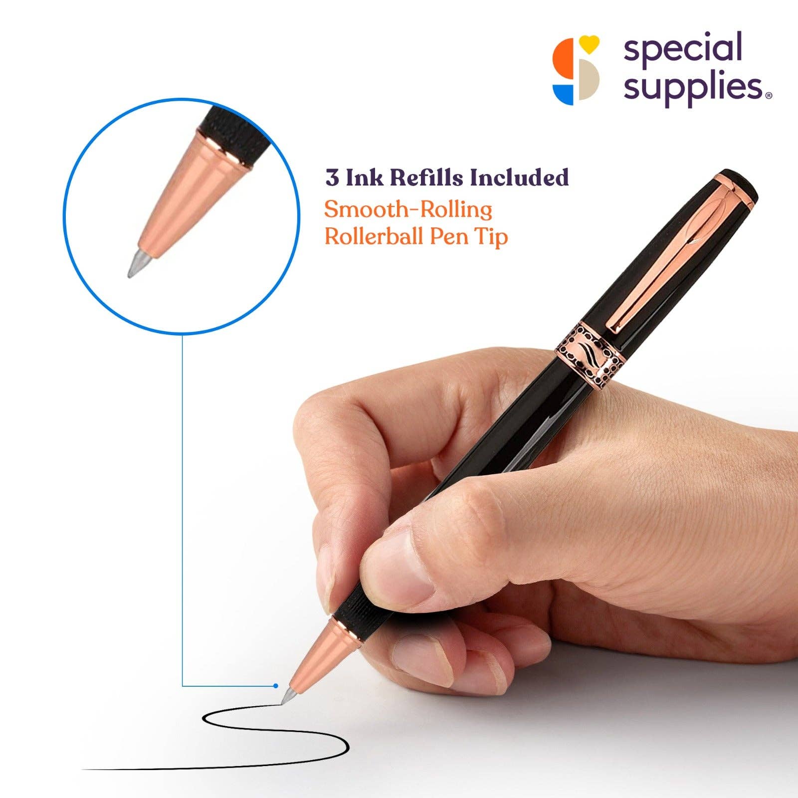 Special Supplies - Wholesale Pen - Weighted Pens for Hand Tremors, Low Dexterity, Poor Grip Strength, 3 Pack with Storage Box8