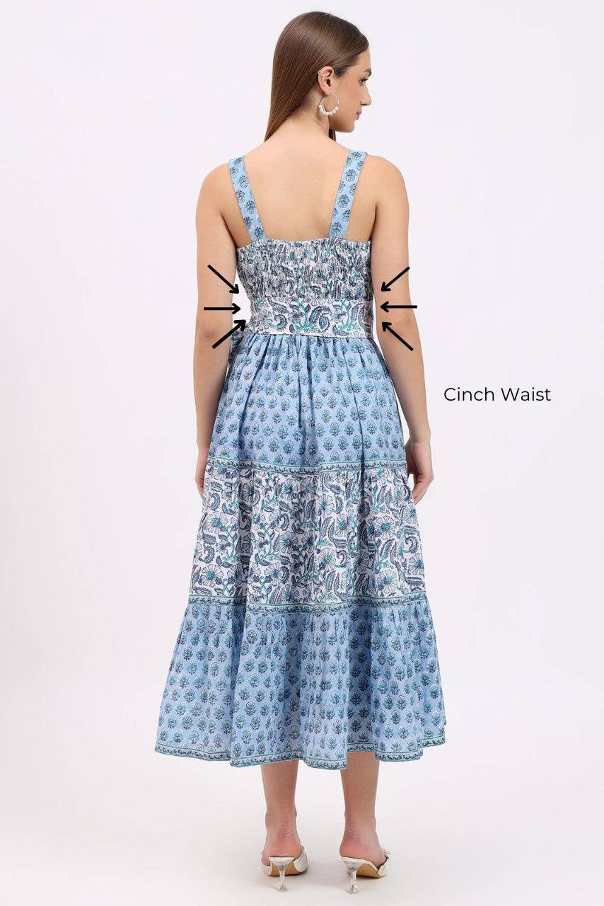 Hi Handmade - Wholesale Dress - Women's - Cotton Maxi Sundress - Blue6