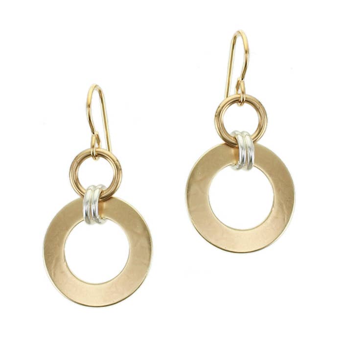 Medium Double Linked Rings Wire Earrings for wholesale by Marjorie Baer