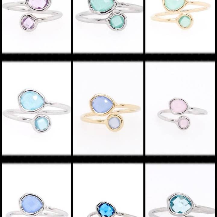 Assorted Glass Ring Pack for wholesale by The Beaded Wire Designs