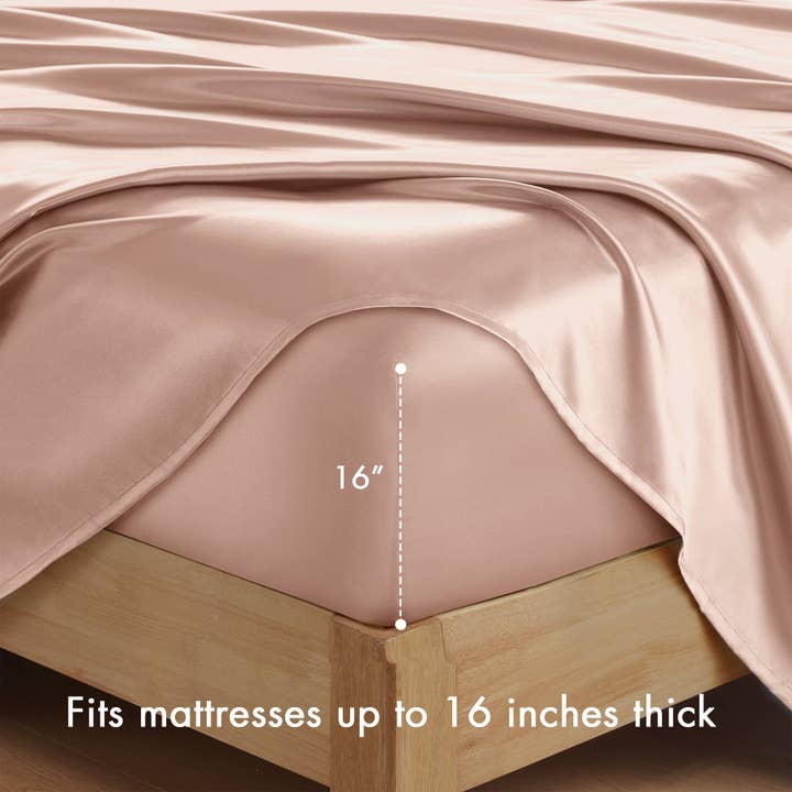 Olliix - Wholesale Sheet Set - Luxury Satin 6-Piece Sheet Set, Blush Pink25
