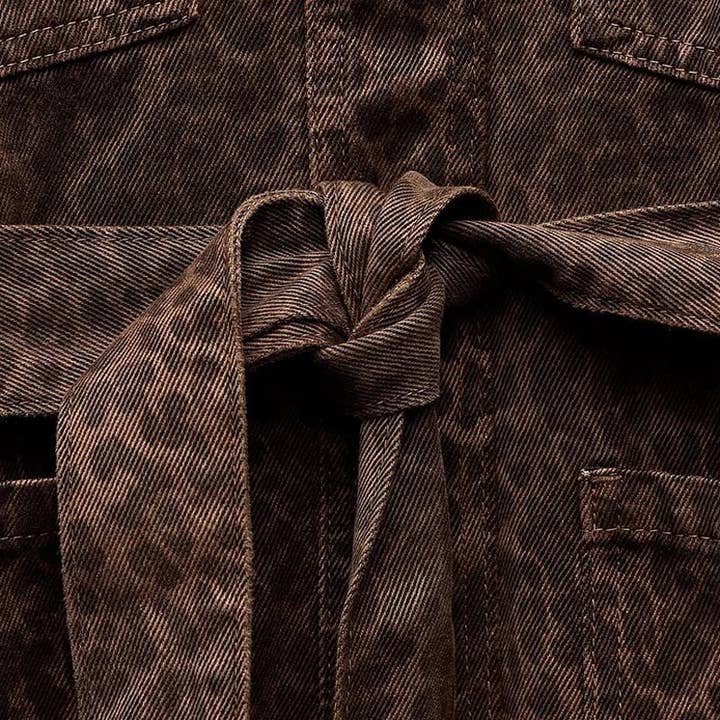 LEOPARD Animal Print Collar Belted Jacket for wholesale on Faire1