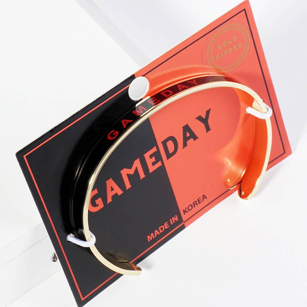 Sensibling Corp. – wholesale Manschettarmband – Guldpläterat GAMEDAY-meddelande emaljarmband5