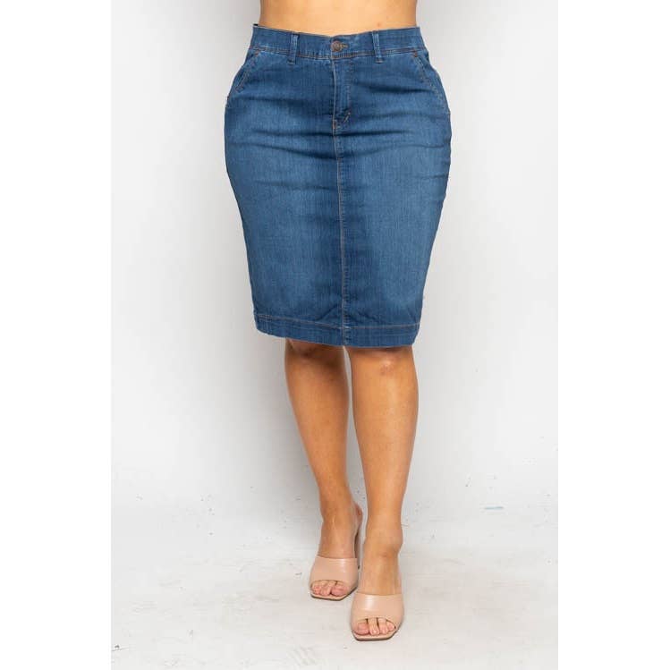 Curve Market - Vente Jupe – femme - Jupe crayon en jean grande taille1