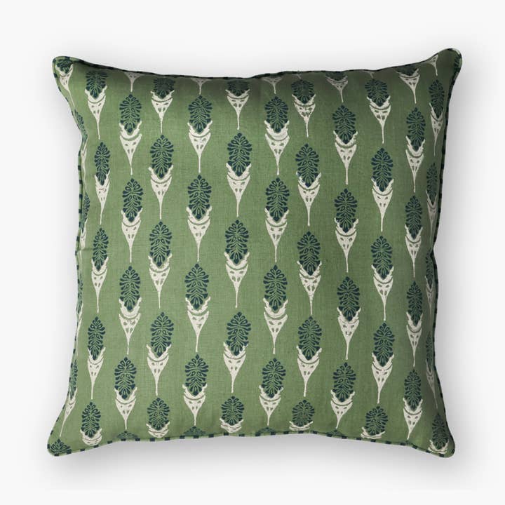 Bahaar Kissenbezug - Ölgrün für den Großhandel von Banyan & Birch | Artisanal Home Linens