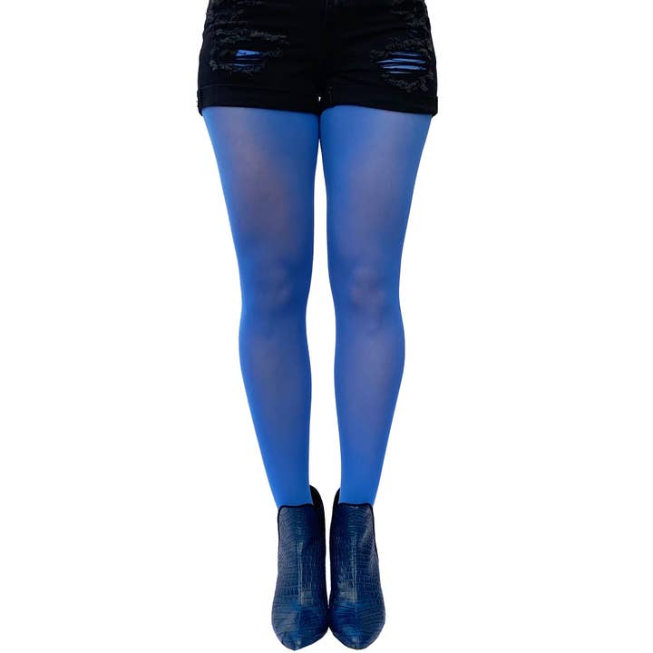 Malka Chic - Vendita all'ingrosso Collant - Donna - Collant da donna opachi blu cobalto taglie forti1