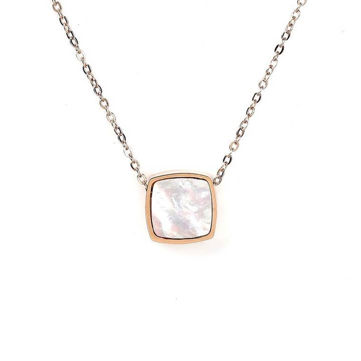 United Elegance - Wholesale Pendant/Charm Necklace - Stylish Rose Gold Tone Necklace with Petite Artic Pendant