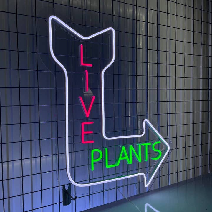 Levende planter Neonskilt, velkomstskilt til Plant Store/Shop for engroshandel hos Glow Neon