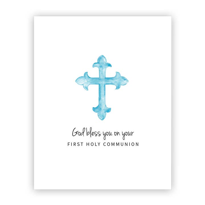 Boy First Holy Communion Congratulations Greeting Card for wholesale by Eight21 Studios + Unique Greeting Cards, Art and Stationery