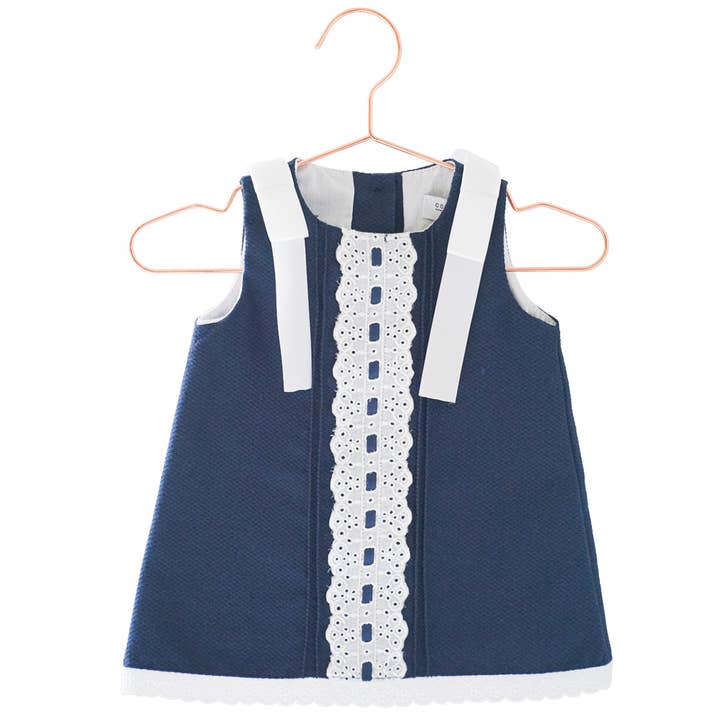 Lime Piqué Marino Kleid für Mädchen für den Großhandel von Coquelicot