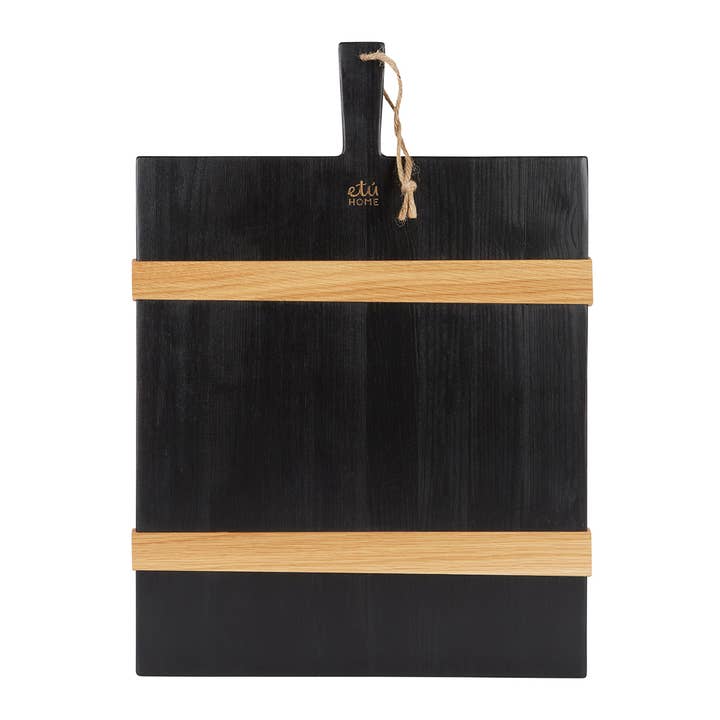 etúHOME - Wholesale Cheese Board - Black Rectangle Pine Wood Charcuterie Cheese Board, Medium