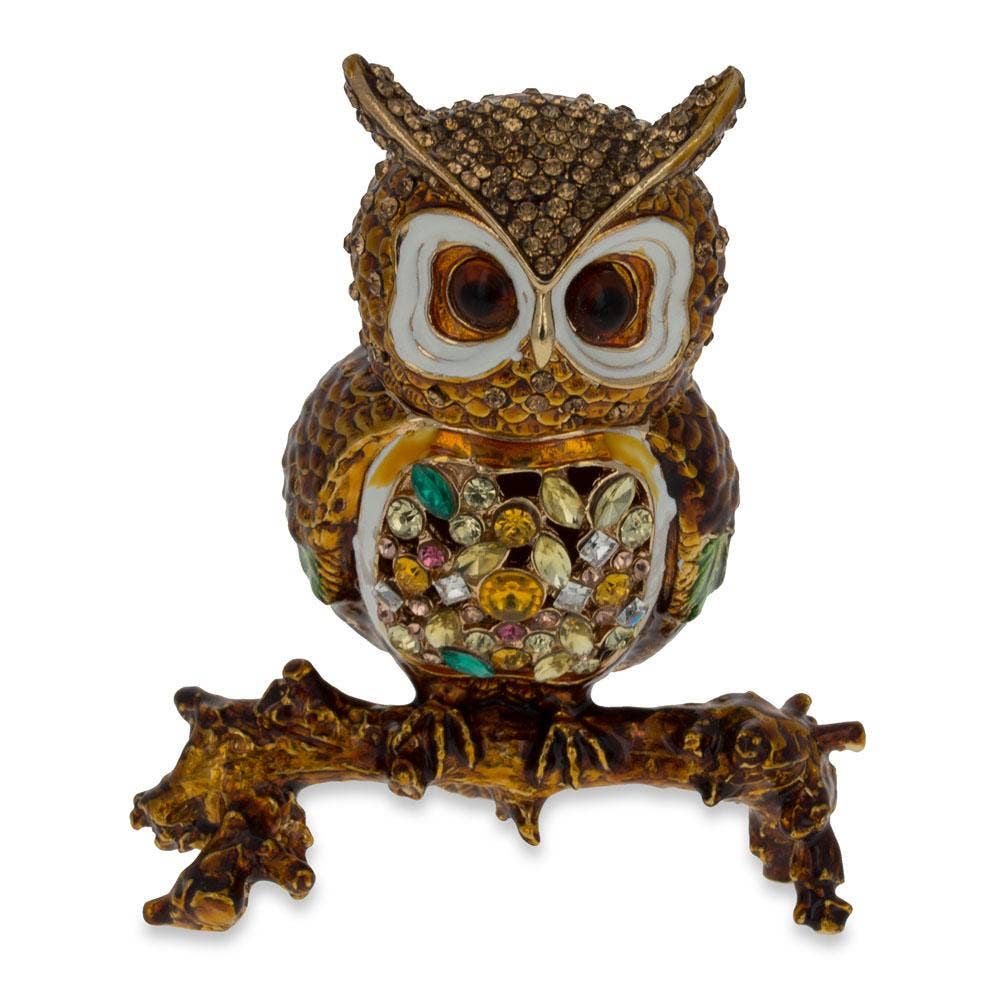 BestPysanky - Venta al por mayor Figura decorativa - Figura de Búho con Joyas en una Rama de Árbol de 3.4 Pulgadas1
