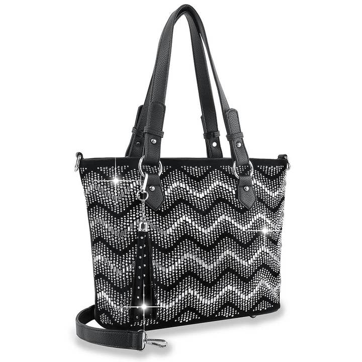 Borsa a mano con motivo a strass per la vendita all'ingrosso da parte di Handbag Express