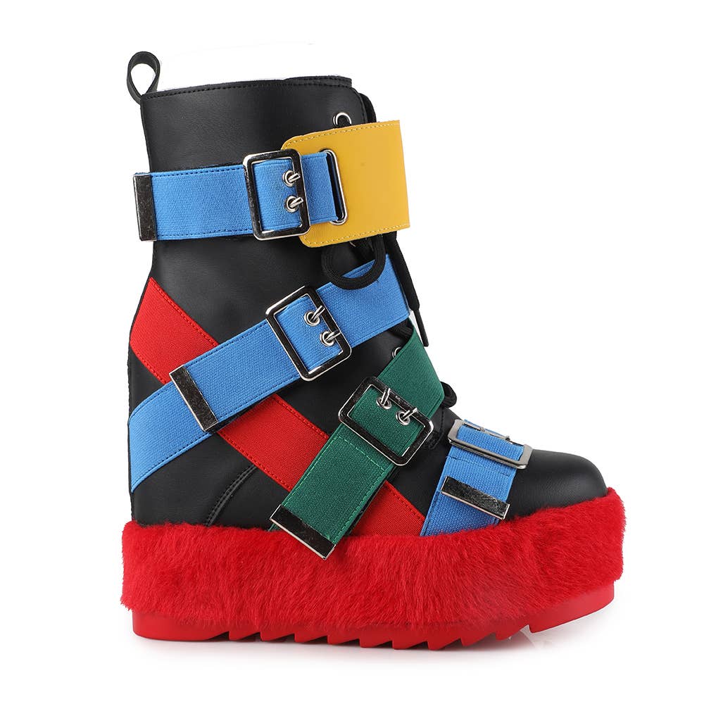 Anthony Wang – Botins - Mulher por atacado – Botas Femininas Indo com Cunha Escondida e Fivelas no Tornozelo2