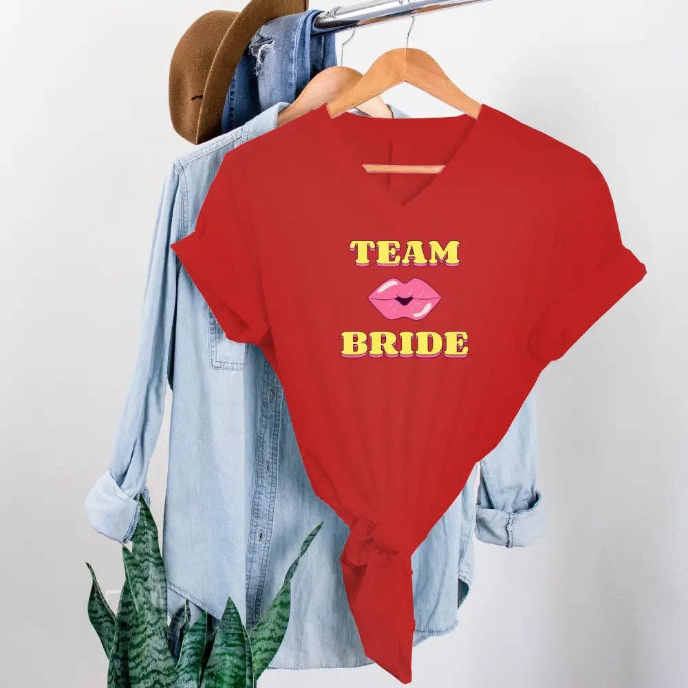 Adorb Custom Tees - Wholesale Screen Printed T-Shirt - Women's - 🍾 Team Bride & The Bride 💍 Bachelorette Party Matching V-Neck T-Shirts6