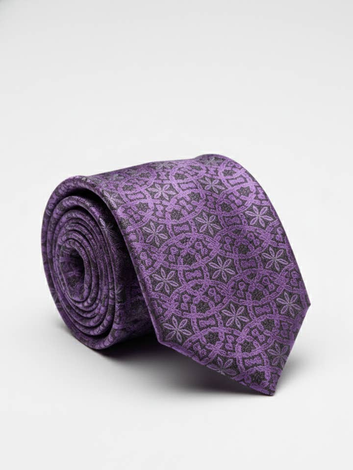 Dark Pink Tie with Black Work – Elegant Designer Necktie
for wholesale by Masculine Moda