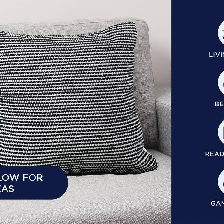 Decorative Throw Pillow Black and White Textured Stuffed Modern Pillows Interior Design-2pk for wholesale by Southern Textiles