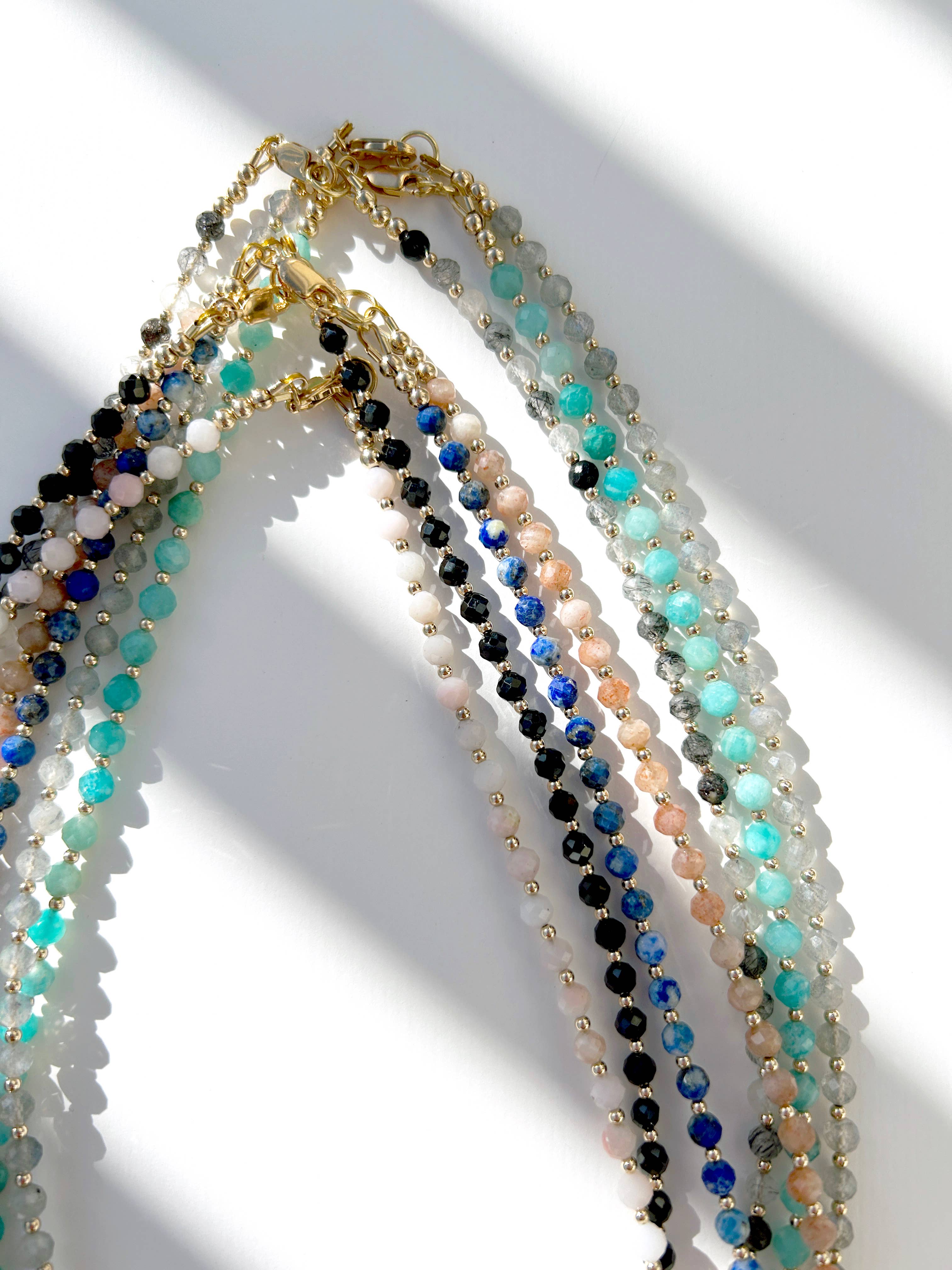 Kaylie Dawn Jewelry - Wholesale Beaded/Pearl Necklace - Elley Gemstone Necklace - 14K Gold Filled & Black Spinel5