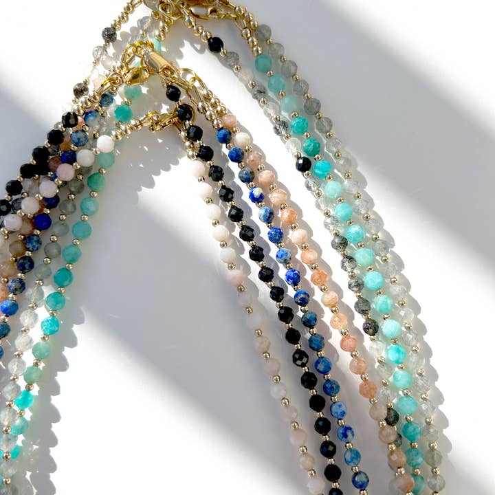 Kaylie Dawn Jewelry - Wholesale Beaded/Pearl Necklace - Elley Gemstone Necklace - 14K Gold Filled & Black Spinel5